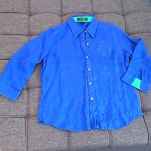 Lauren Ralph Lauren Blue Button Down Shirt